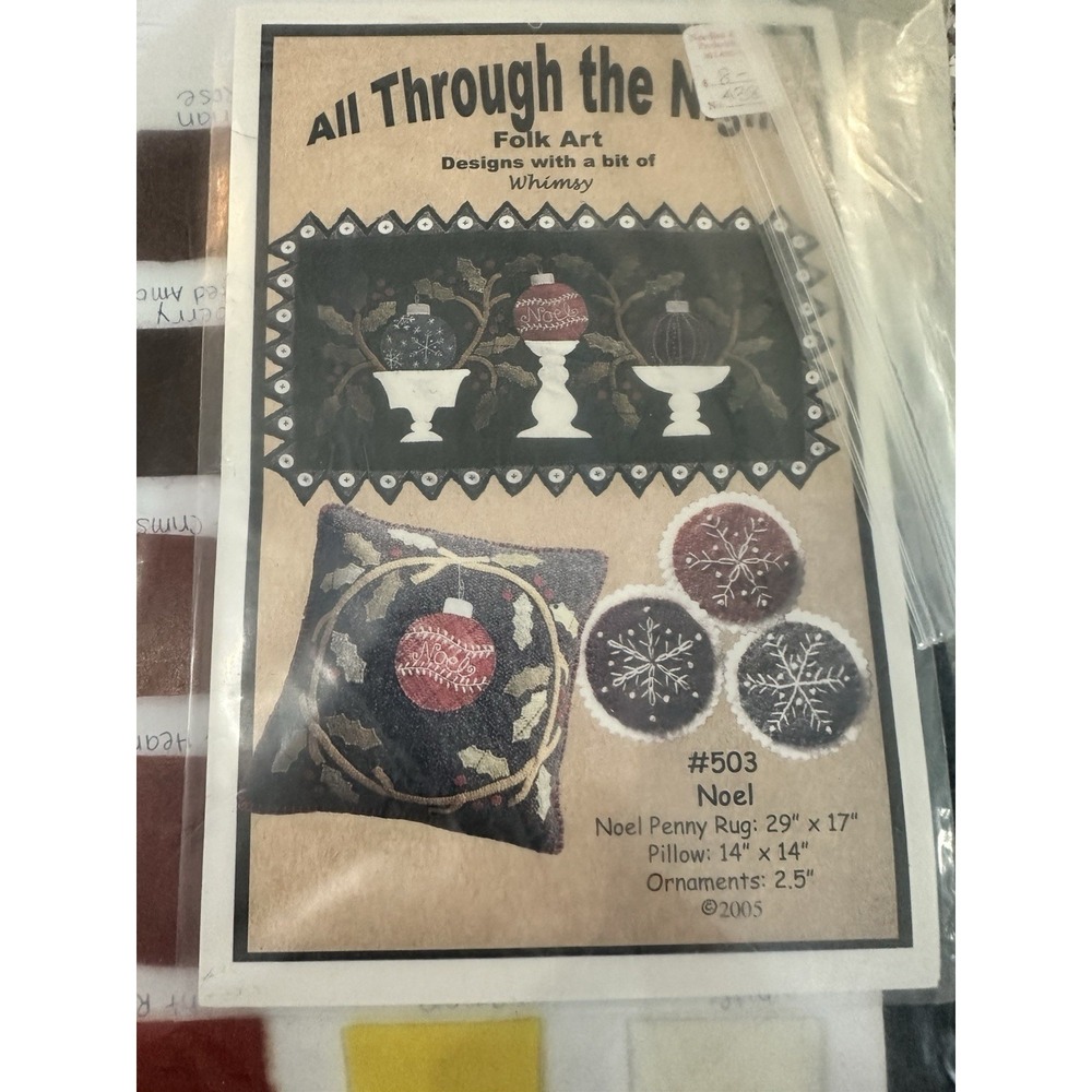 WHOLE KIT W/ FABRIC!   All Through the Night‎ Folk Art #503 Noel